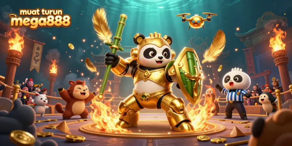 Engage with muat turun mega888 through a dynamic 3D illustration showcasing an exciting online casino experience.