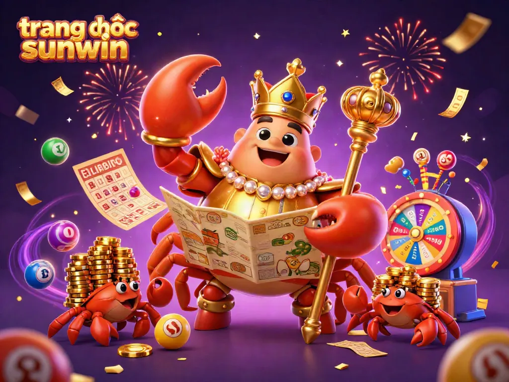 Experience the excitement at trang chủ sunwin with a vibrant 3D crab emperor and dynamic lottery elements.