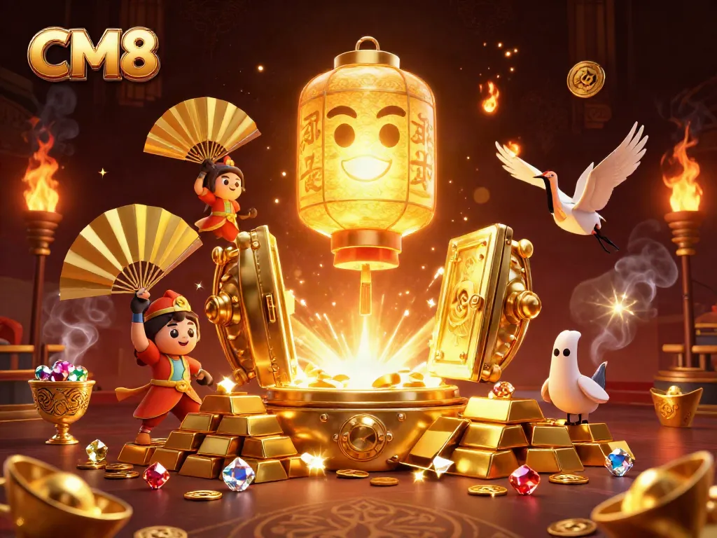 Win big with CM8 in this vibrant, dynamic casino filled with golden treasures and lucky symbols.